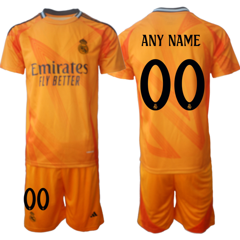 Men 2024-2025 Club Real Madrid away orange customized Soccer Jersey